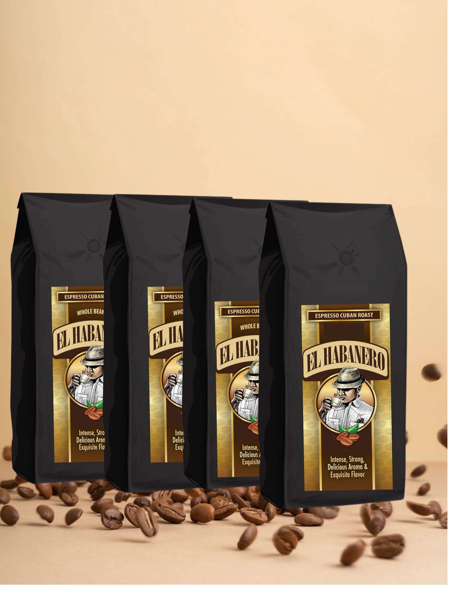 Espresso coffee whole box 8 pound (4 bag of 2 pound) - El Habanero Coffee
